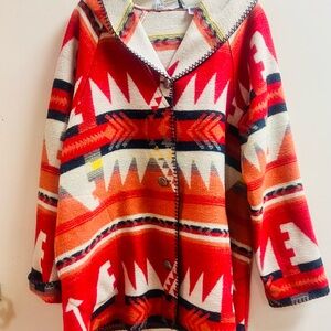 Vibrant Red and Orange Women's Utility Jacket